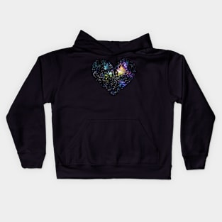 Watercolor Starry Sky in Heart Kids Hoodie